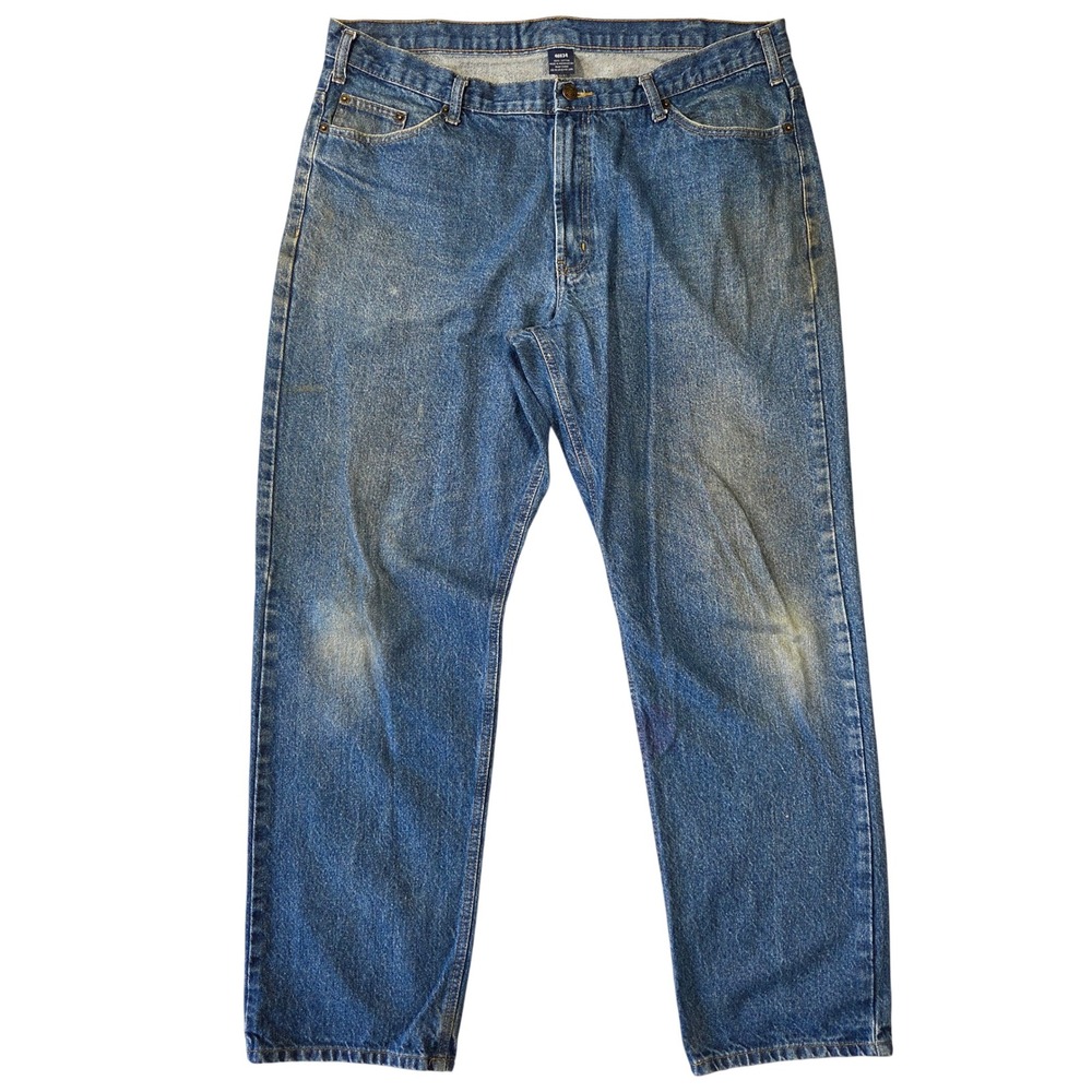 Rugged Wear Mens 40x34 Straight Leg Jeans Medium Wash Blue 100% Cotton RN113492